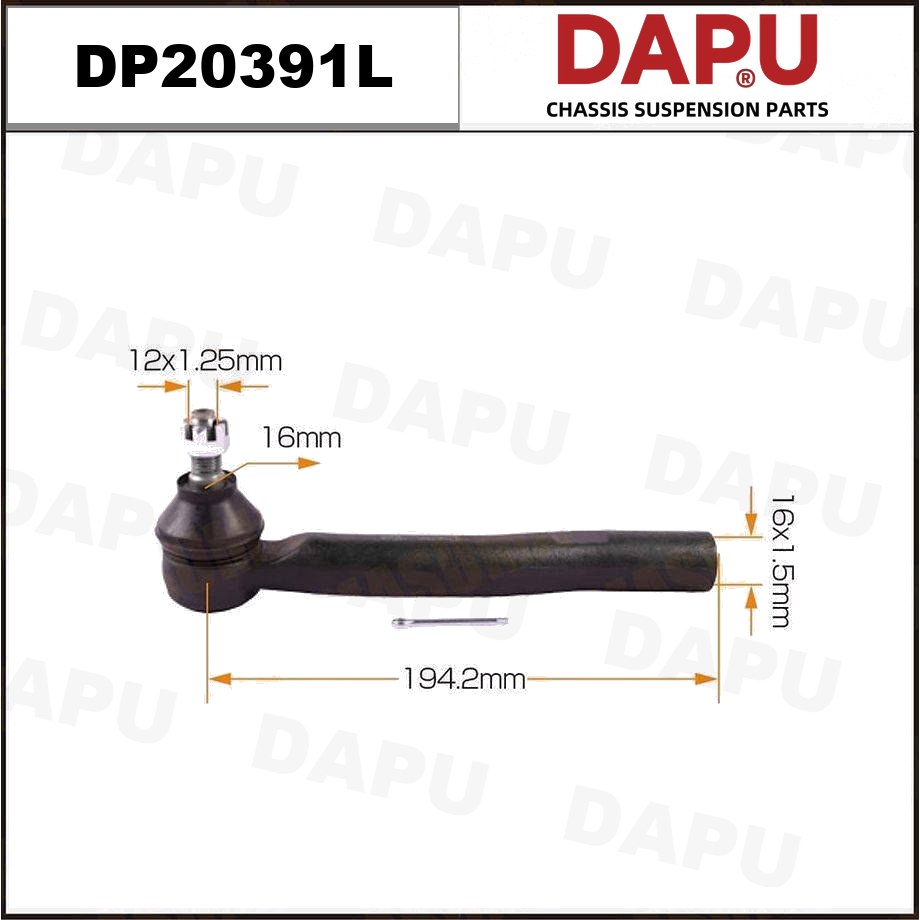 DP20391L Tie Rod End — DAPU AUTO PARTS