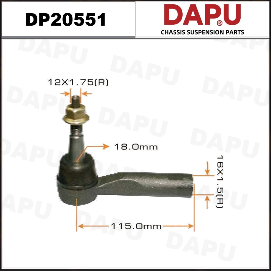 DP20551 Tie Rod End — DAPU AUTO PARTS