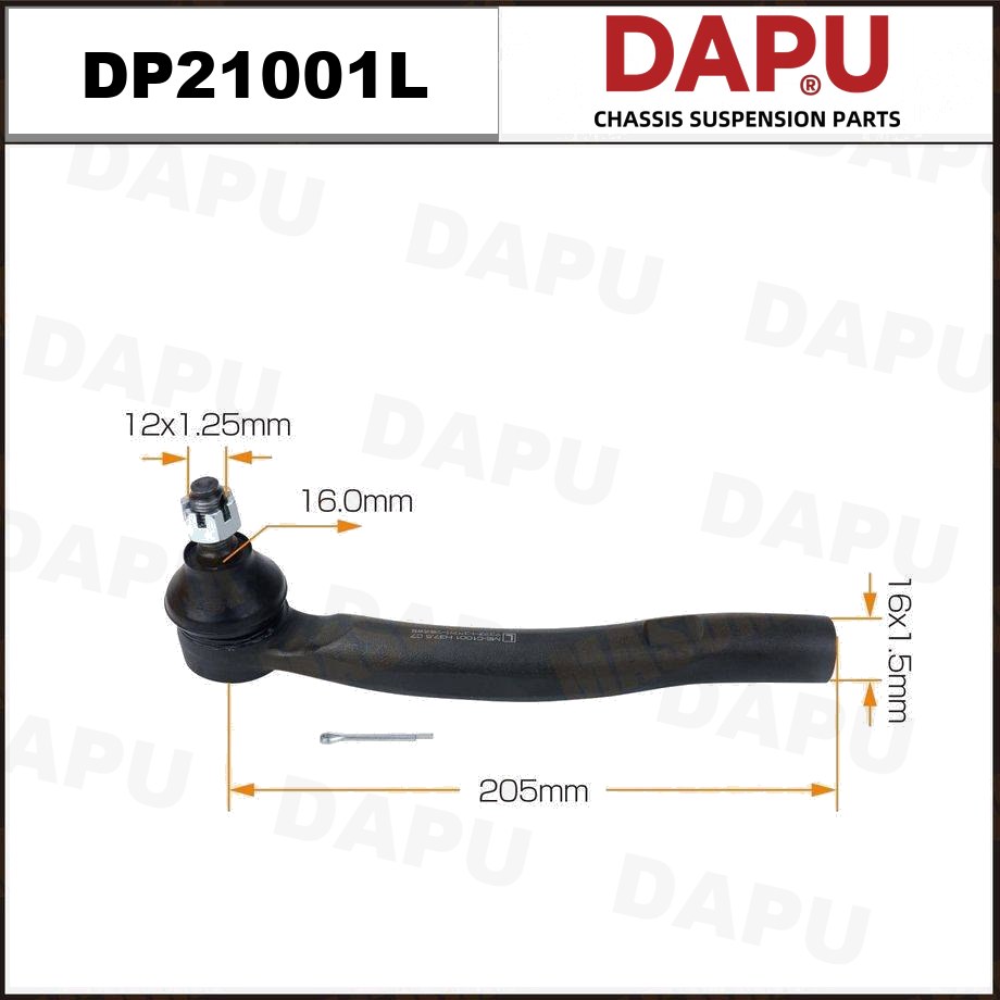 DP21001L Tie Rod End — DAPU AUTO PARTS