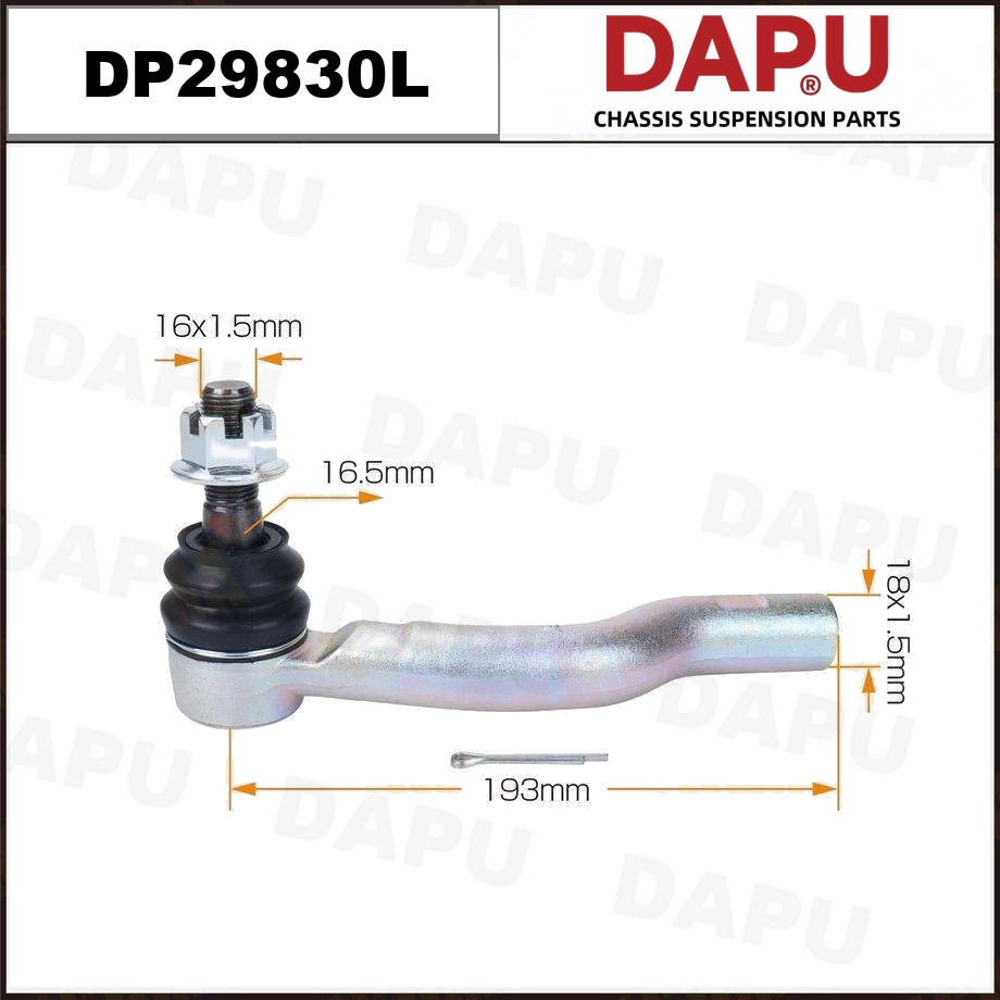 DP29830L Tie Rod End — DAPU AUTO PARTS