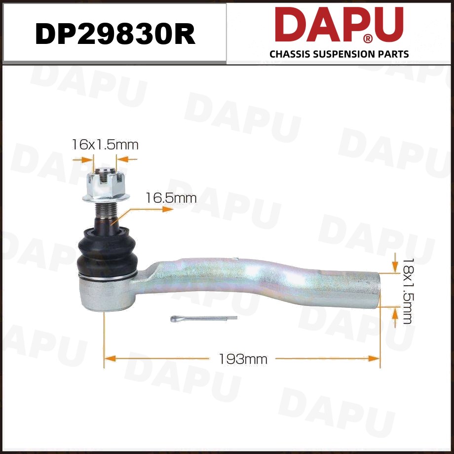 DP29830R Tie Rod End — DAPU AUTO PARTS